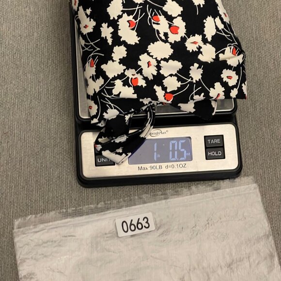 Talbots Floral Wrap A-Line Dress VN784 black white orange - Picture 6 of 6